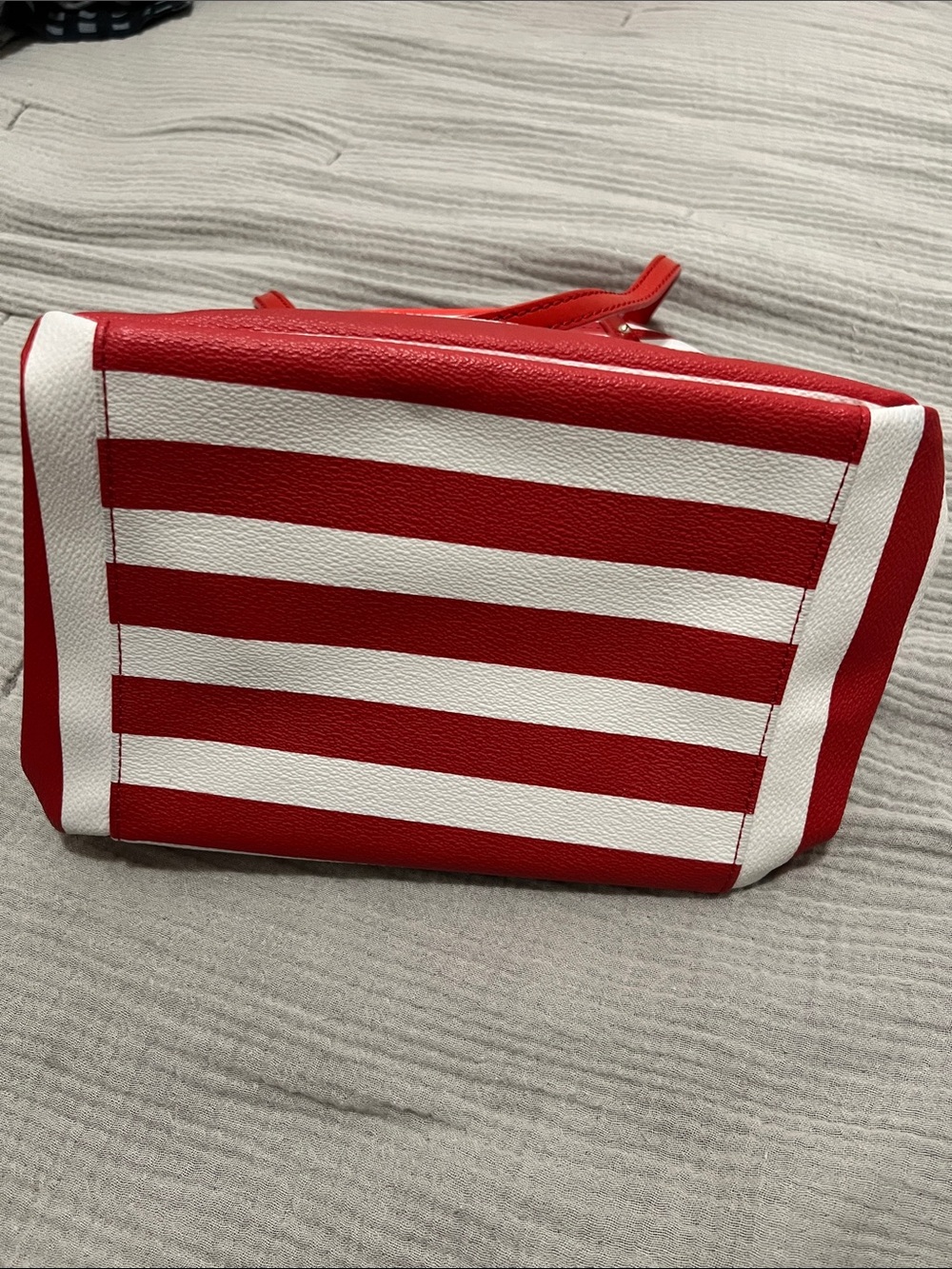 kate spade Red and White Striped Leather Tote - Picture 4 of 4
